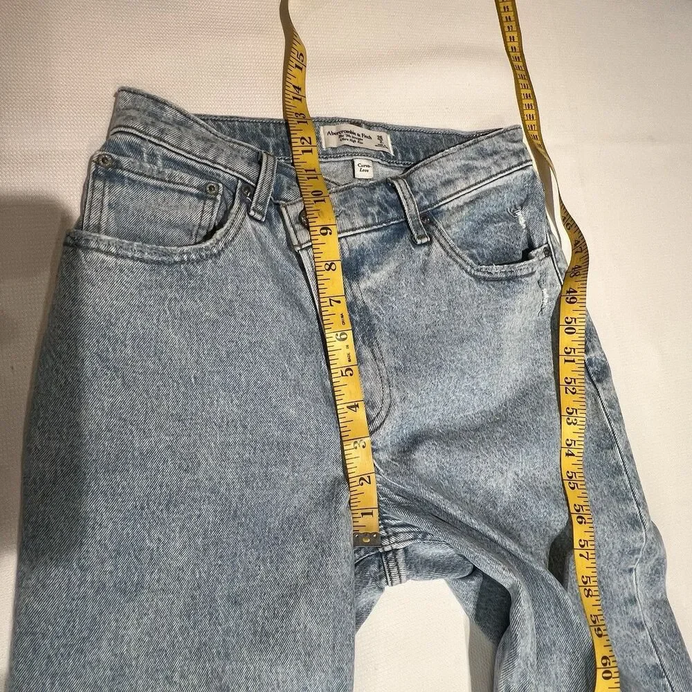 Abercrombie Fitch Curve Love 90s Straight Ultra High Rise Crossover Jeans Sz 26L